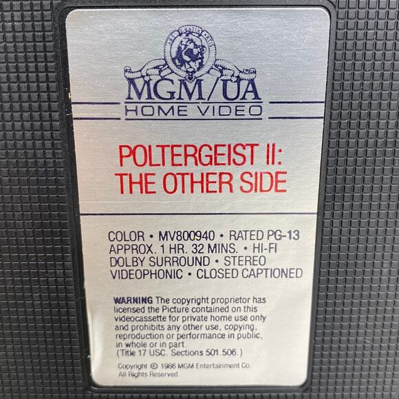 Poltergeist II The Other Side VHS 1986 - Picture 3 of 6